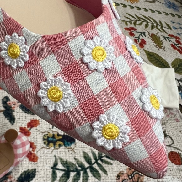 NWT Dolce Vita X For Love And Lemons Lilou Mule in Pink Gingham - Picture 6 of 15